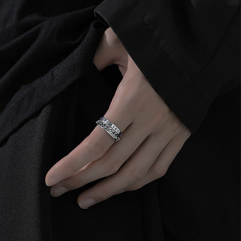 Jewelry Retro Jewelry Rings Open Size Chrome Ring (Size 7-13) Size ONE SIZE - 3 Thumbnail