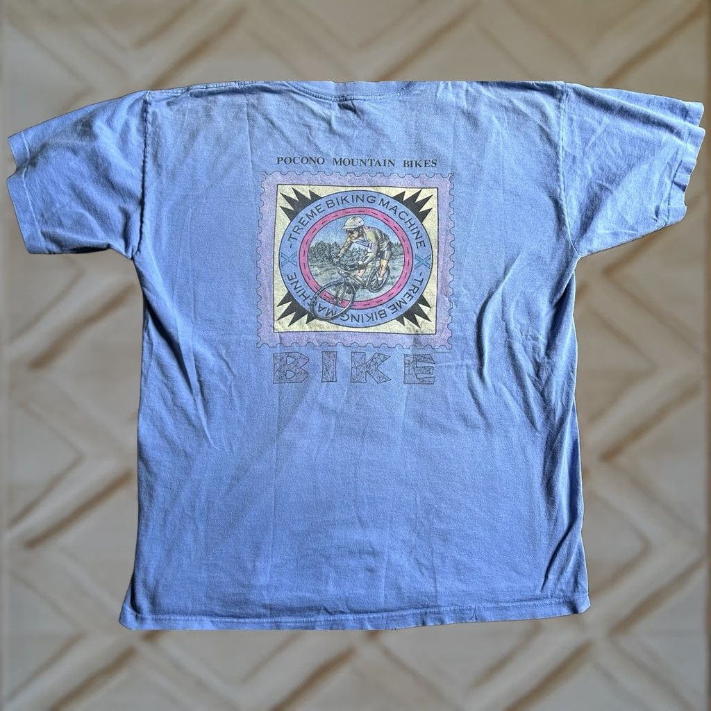 Vintage VINTAGE Pocono Mountain Bikes T Shirt XL Blue Mountain Biking 90s Men Shirt Size US XL / EU 56 / 4 - 1 Thumbnail