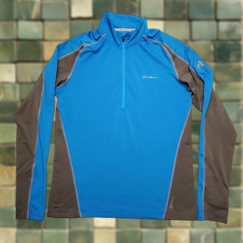 Eddie Bauer Eddie Bauer First Ascent Shirt Mens M Blue Freeheat Pro 1/2 Zip Pullover Shirt Long Sleeve Pullover Casual Outdoor Sports Logo Pattern Product? Size US M / EU 48-50 / 2 - 1 Thumbnail