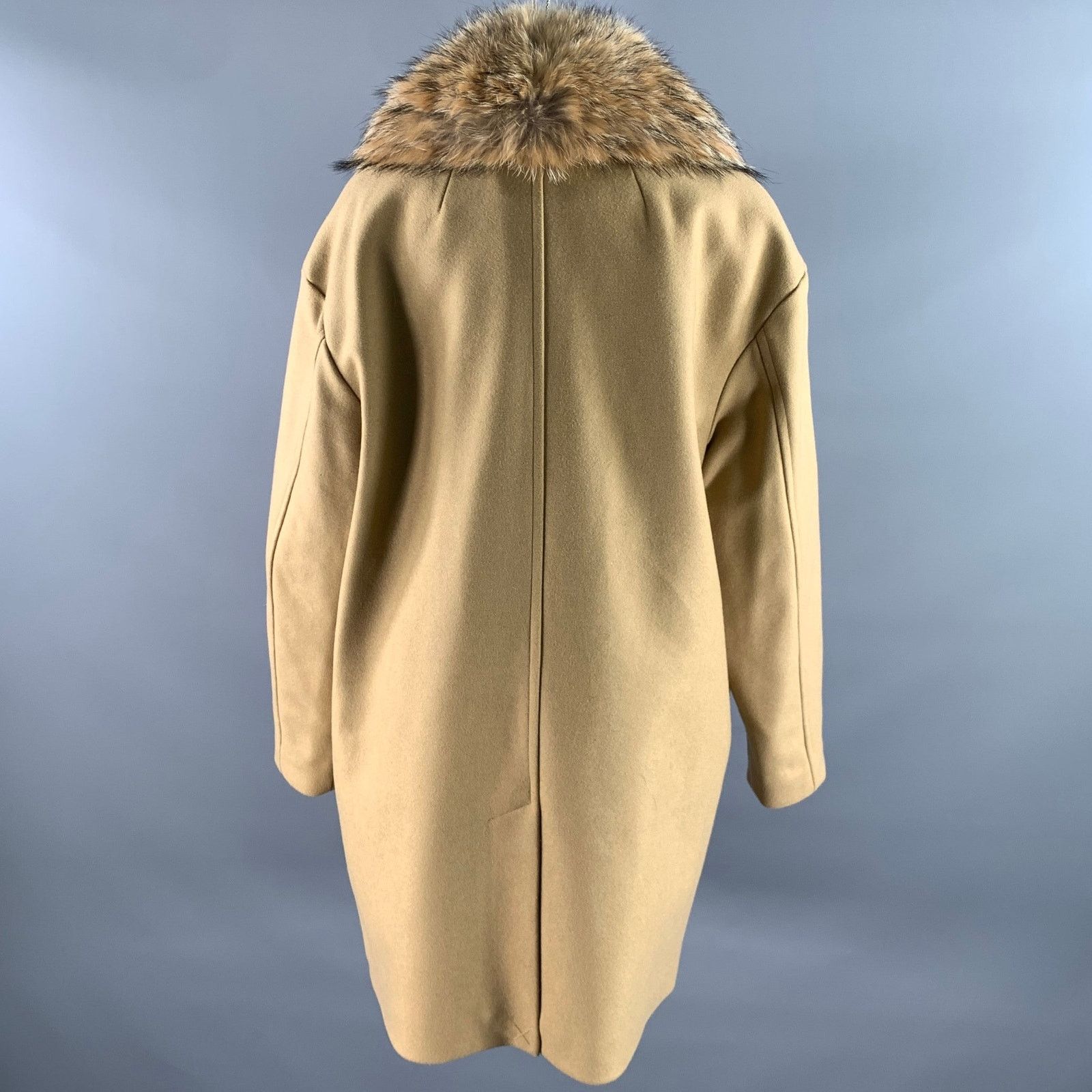Michael Kors MICHAEL KORS XL Camel Wool Blend Fur Collar Double Coat Size XL / US 12-14 / IT 48-50 - 4 Thumbnail