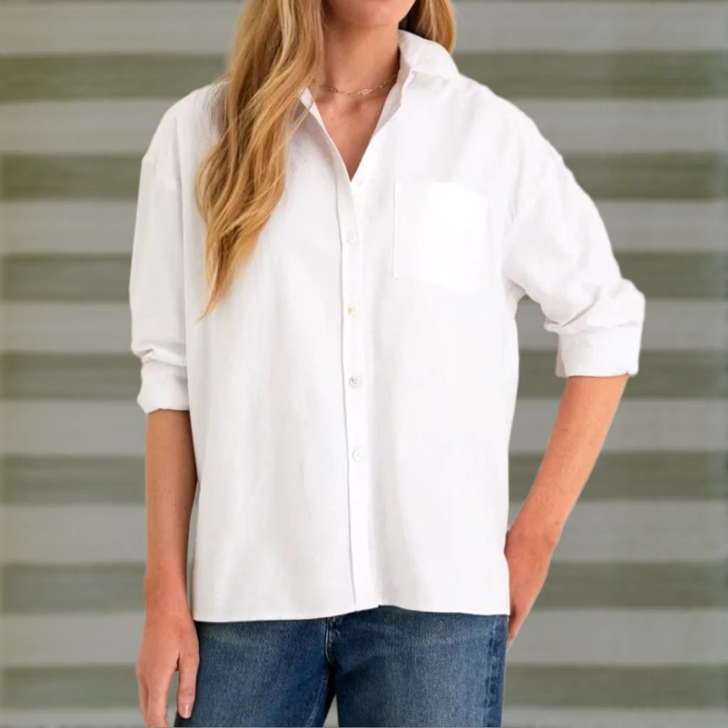 Vintage VINTAGE NWOT Pomander Place White Oxford Adair Boyfriend Shirt Sz M Size M / US 6-8 / IT 42-44 - 1 Thumbnail