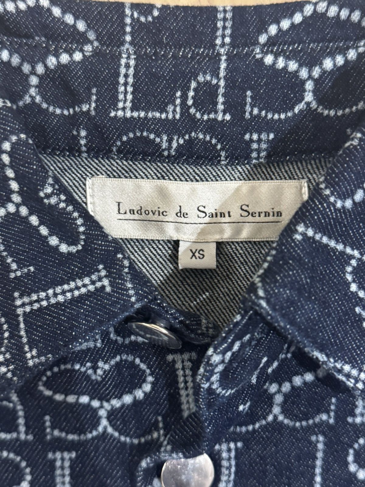 Ludovic De Saint Sernin Monogram Sleeveless Cotton Denim Shirt Size US XS / EU 42 / 0 - 3 Thumbnail