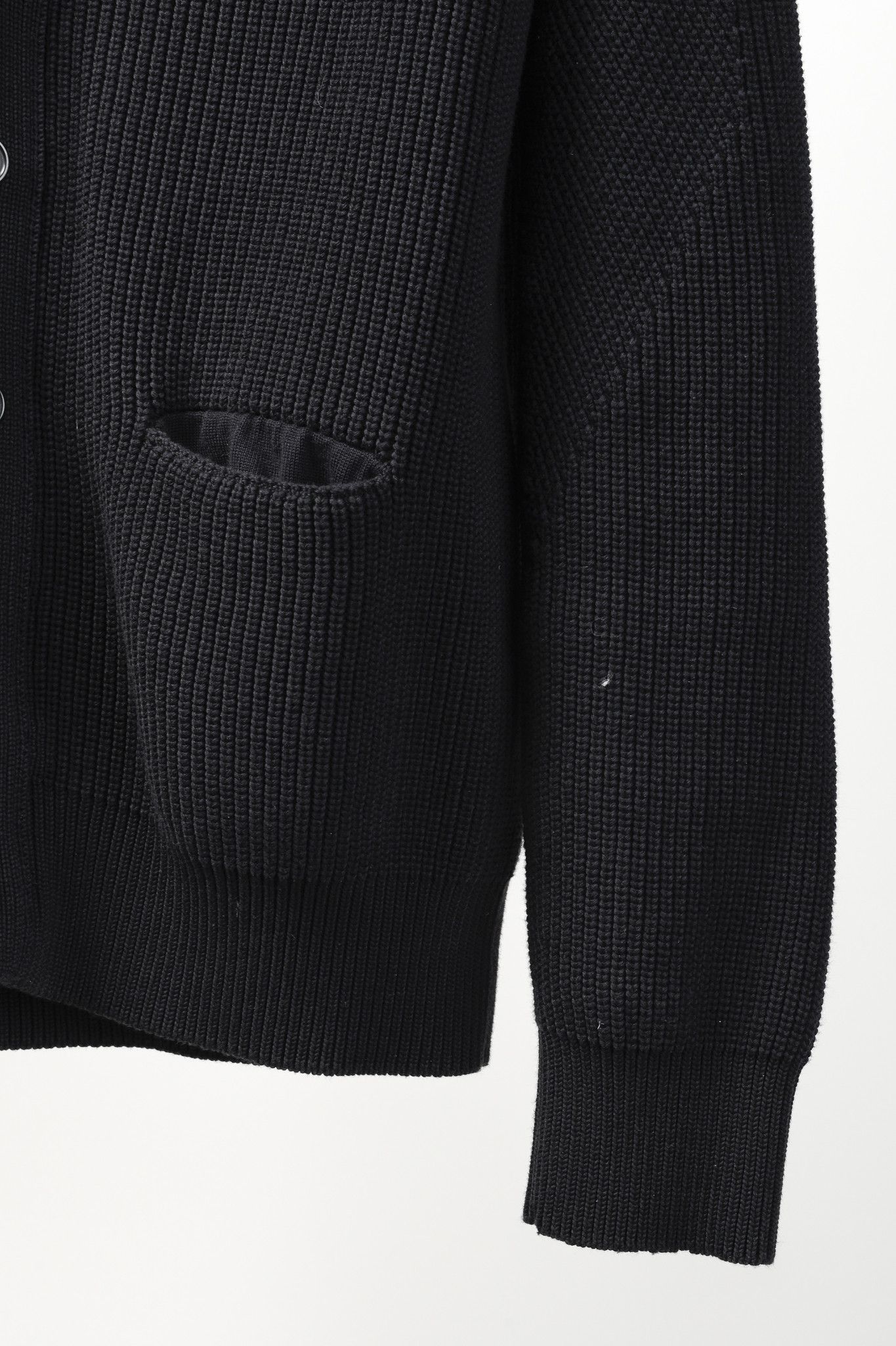 Ermenegildo Zegna Ermenegildo Zegna Navy Cotton-Silk Ribbed Knit Cardigan Size US L / EU 52-54 / 3 - 6 Thumbnail