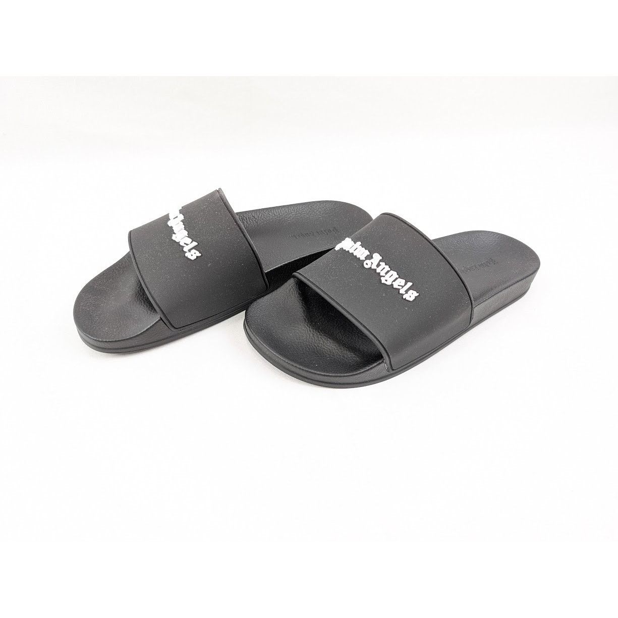 Palm Angels o1rshd1 Essential Logo Pool Sliders in Black/White Size US 8 / EU 41 - 17 Thumbnail