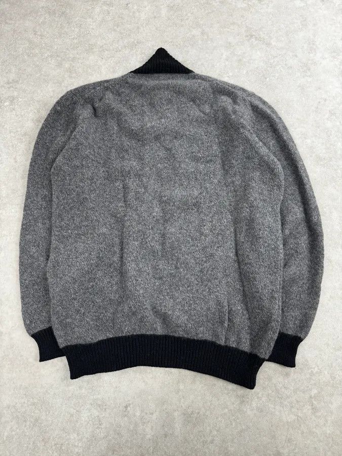 Giorgio Armani 1980s Giorgio Armani Grey & Black Shawl Collar Sweater Size US M / EU 48-50 / 2 - 4 Thumbnail