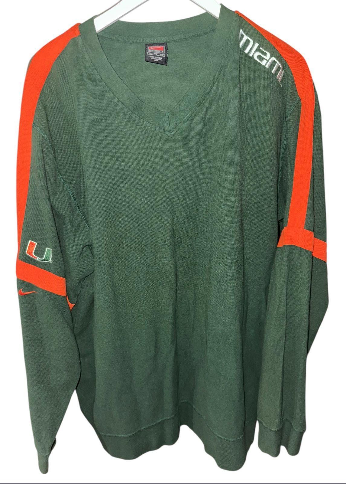 Nike Nike Team Miami Hurricanes Waffle Knit Longsleeve Mens Sz XL Size US XL / EU 56 / 4 - 1 Thumbnail