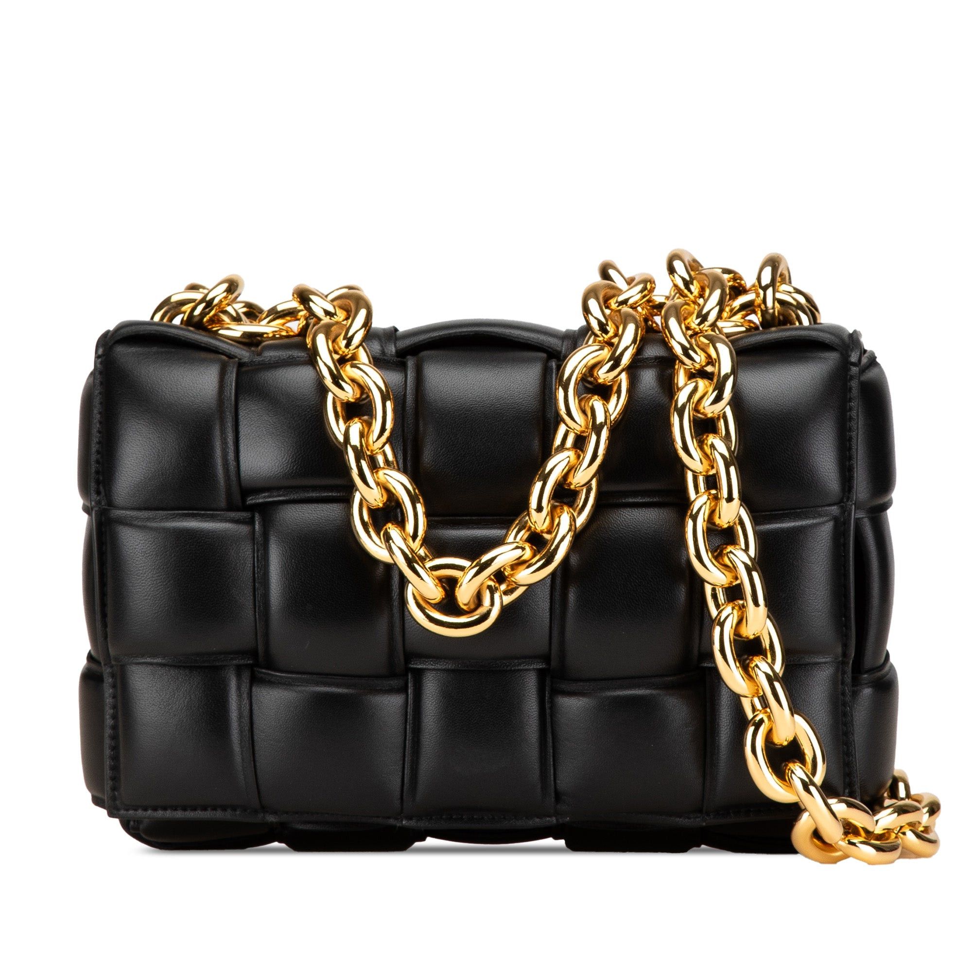 Bottega Veneta Bottega Veneta Nappa Intrecciato Padded Chain Cassette Satchel Black Size ONE SIZE - 1 Thumbnail