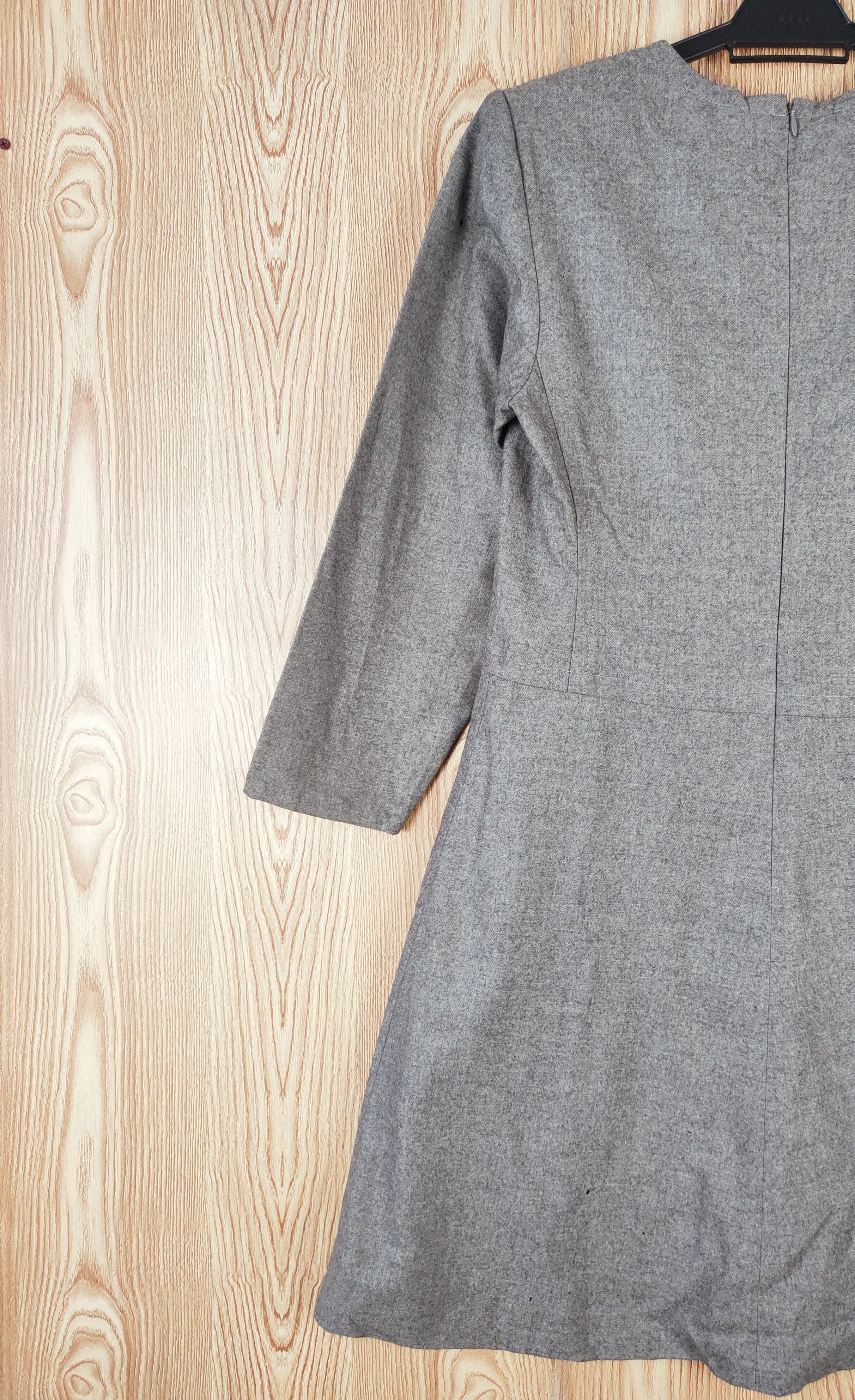 Designer × Yves Saint Laurent Yves Saint Laurent Gray Long Sleeve Midi Dresses Size S / US 4 / IT 40 - 14 Thumbnail