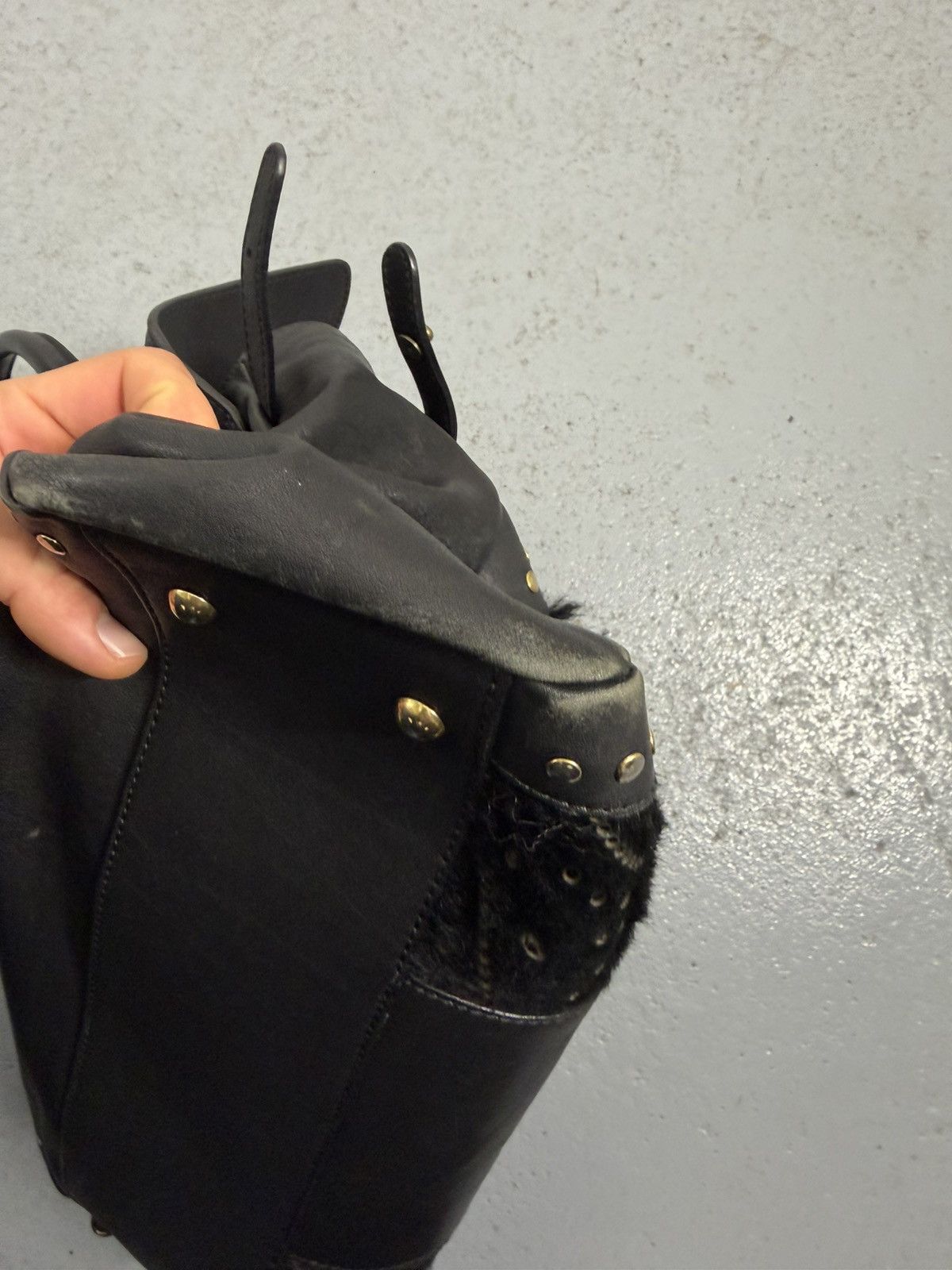 John Galliano Vintage 00s John Galliano Pony Hair Leather Handbag Size ONE SIZE - 14 Thumbnail