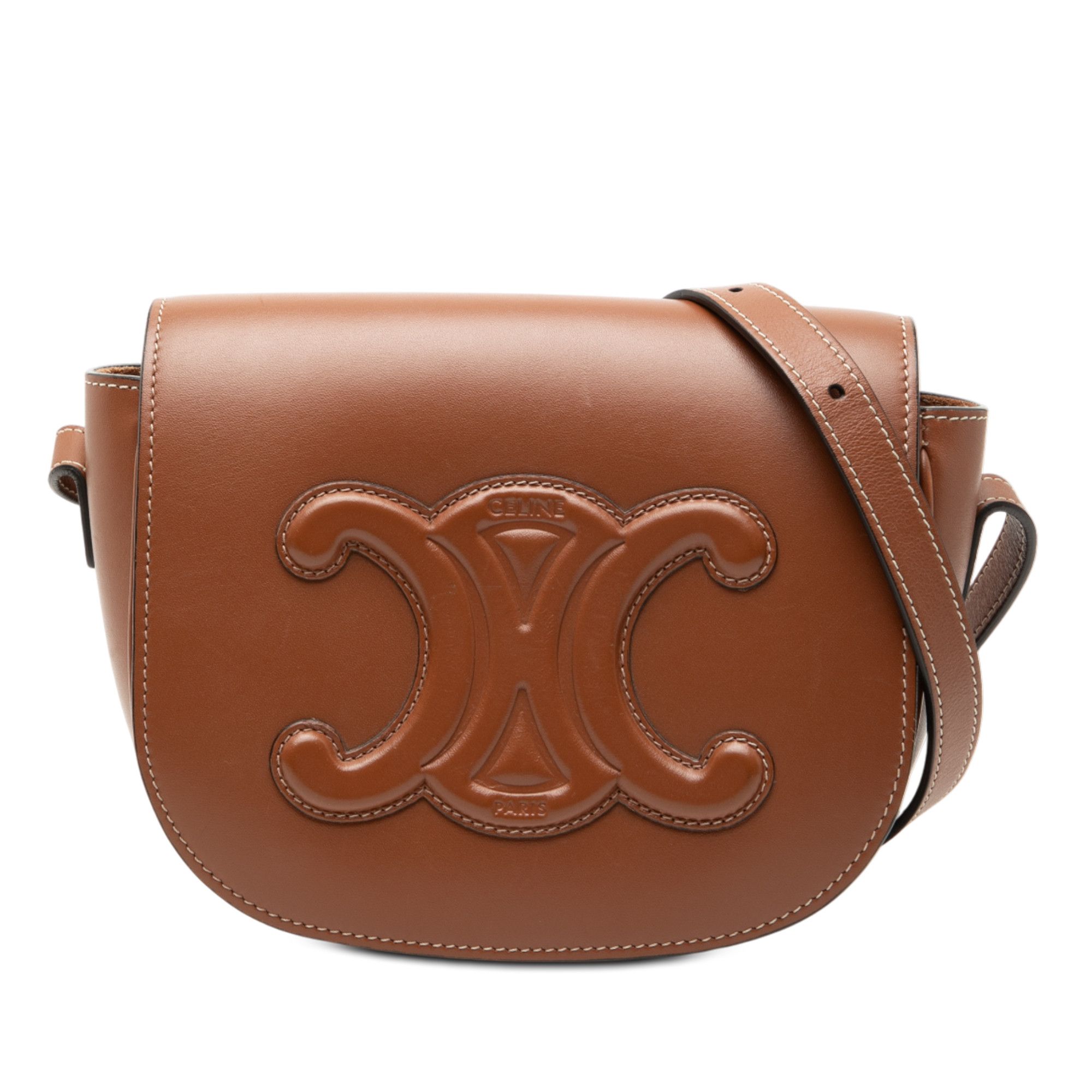 Celine Medium Calfskin Cuir Triomphe Folco Crossbody
