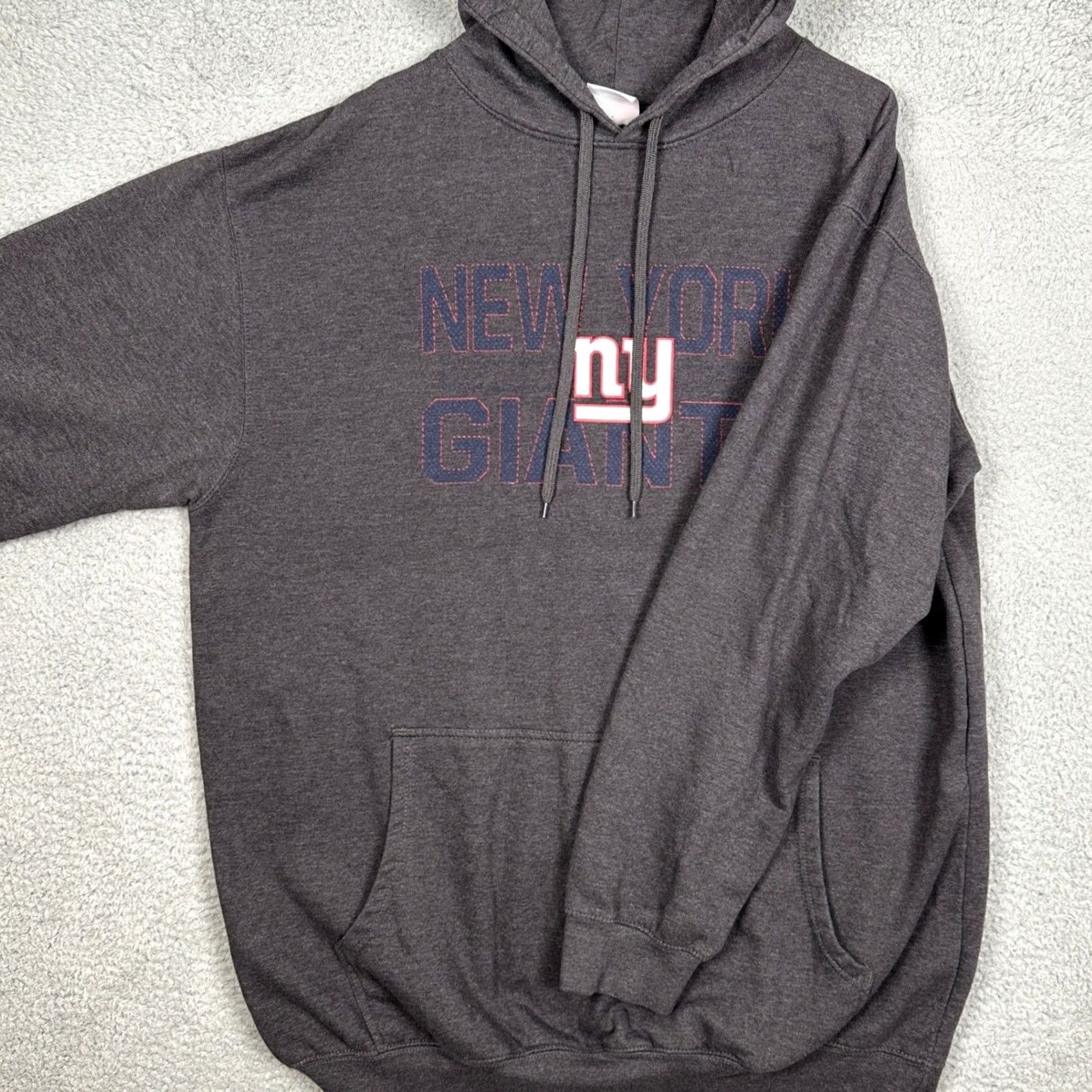 NFL Majestic New York Giants Hoodie Mens 2XLT Tall Dark Grey NFL Sweatshirt Pullover Size US XXL / EU 58 / 5 - 2 Thumbnail