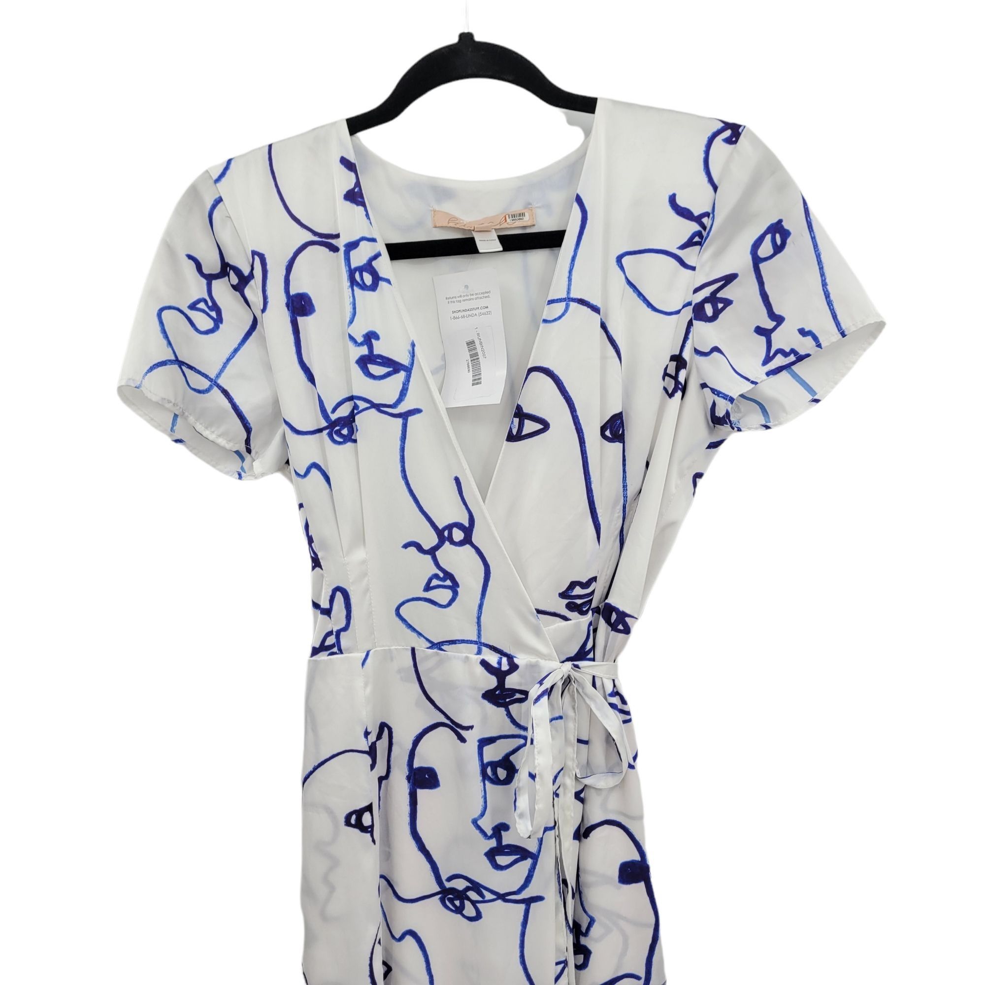 Hutch Hutch Printed Rosa Dress Sz XS White Artsy Wrap Short Sleeve Size XS / US 0-2 / IT 36-38 - 5 Thumbnail