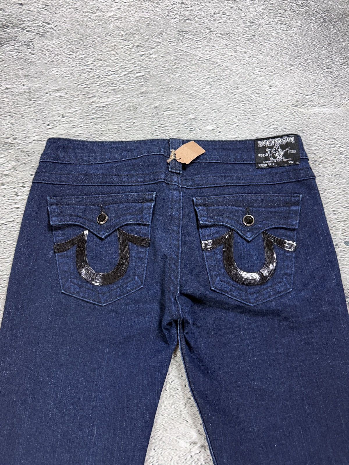 True Religion True Religion jeans bootcut rhinestone logo dark navy Y2K Size 30" / US 8 / IT 44 - 2 Thumbnail