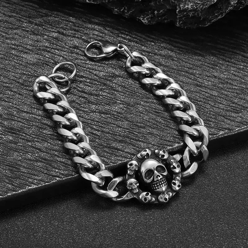 Jewelry Gothic Full Skull Ghost Head Bracelet Size ONE SIZE - 1 Thumbnail