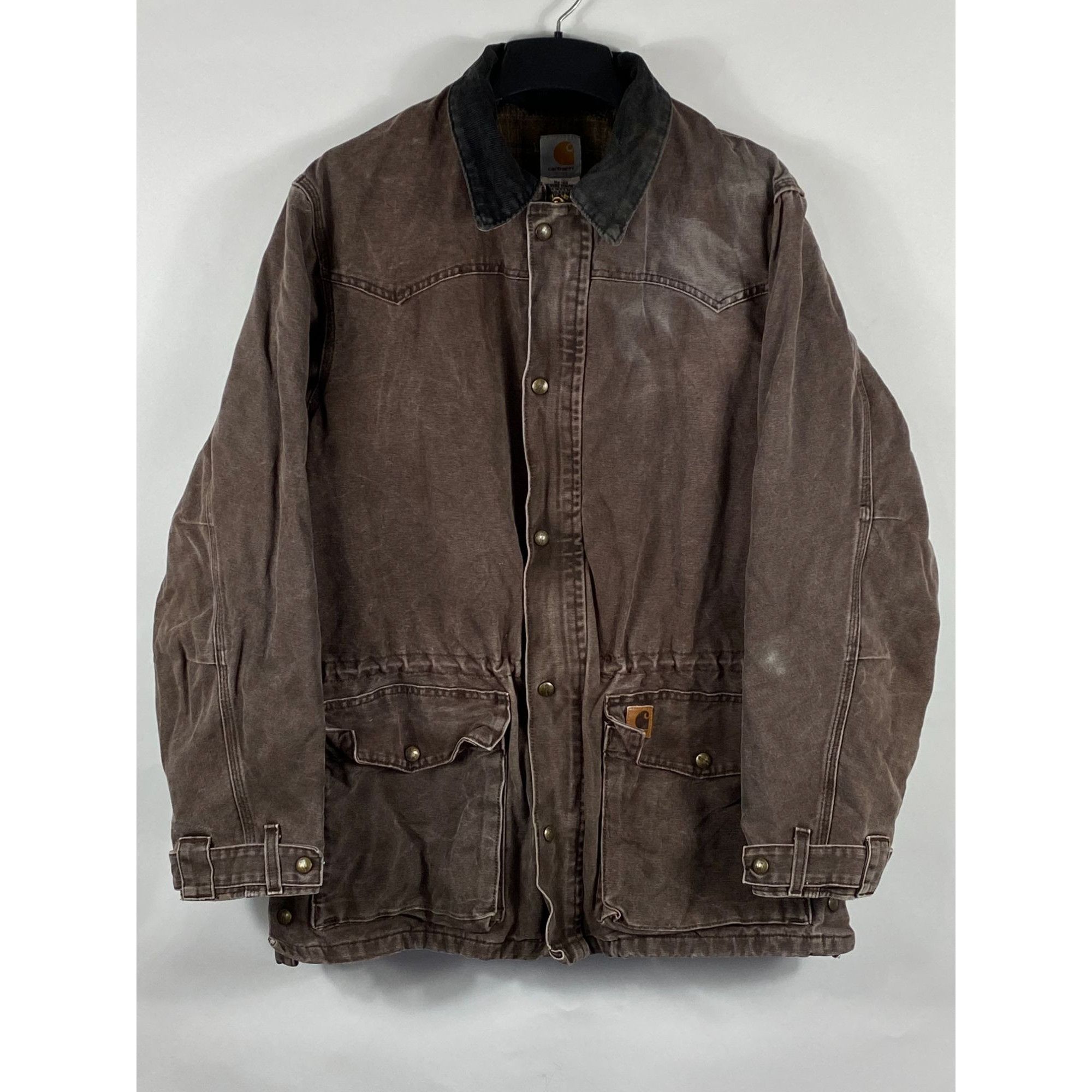 Image of Vintage Carhartt C52 Cht Blanket Lined Chore Barn Ranch Coat in Brown, Men's (Size Large)