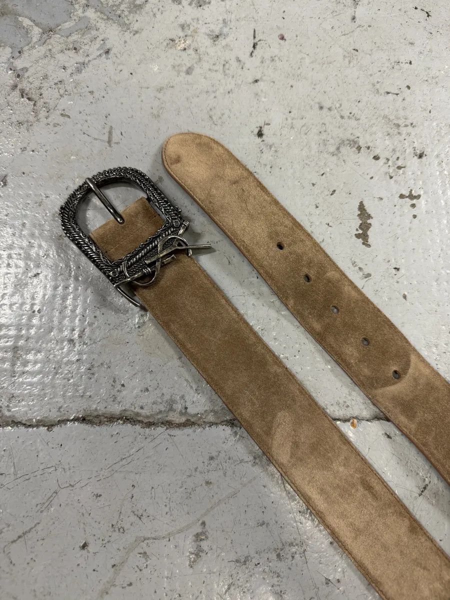 Yves Saint Laurent Yves Saint Laurent Beige Suede Leather Belt Size ONE SIZE - 4 Thumbnail