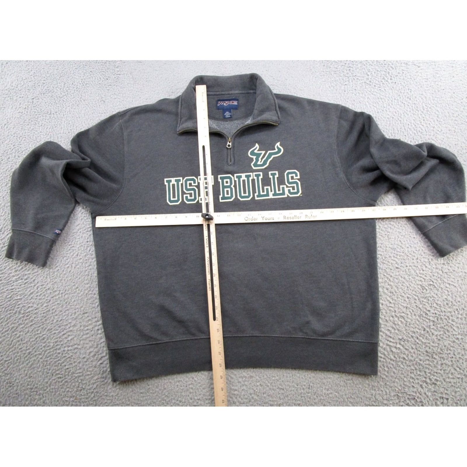 Jansport USF Bulls University Sweatshirt Pullover 1/4 Zip Hooded Gray 2XL Mens Sports University 90s theme Size US XXL / EU 58 / 5 - 4 Thumbnail