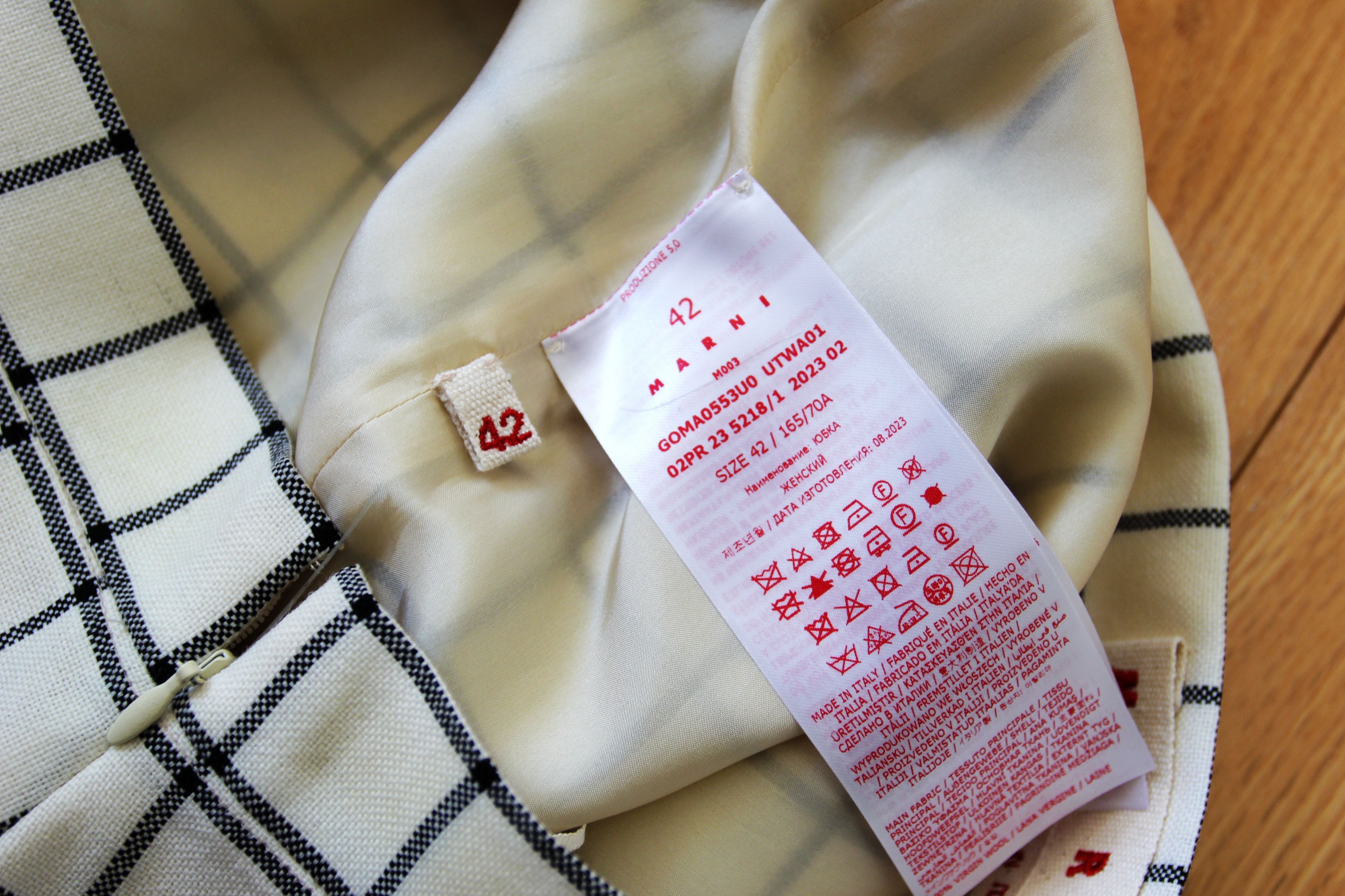 Marni BNWT AW23 MARNI WOOL CHECK MINI SKIRT 42 Size 28" / US 6 / IT 42 - 9 Thumbnail