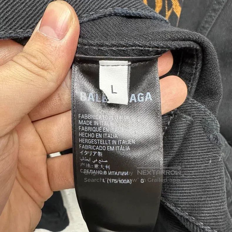 Balenciaga Balenciaga Sanskrit Mud-Dyed Destroyed Denim Jacket Size US L / EU 52-54 / 3 - 4 Thumbnail