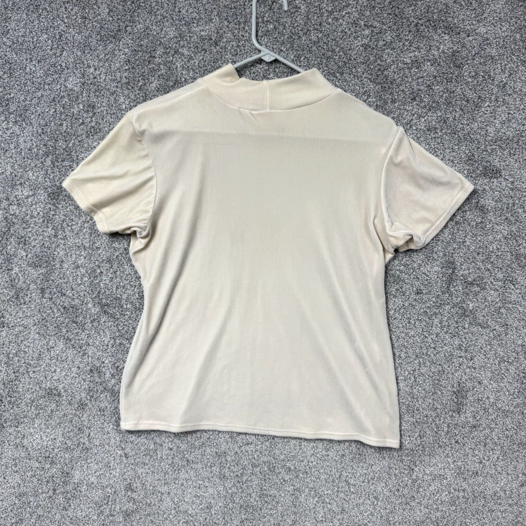 Velour Kathy Ireland Top L Eggshell Velour Soft Girl Night Out Romantic Cozy Feminine Shirt Women Size L / US 10 / IT 46 - 7 Thumbnail