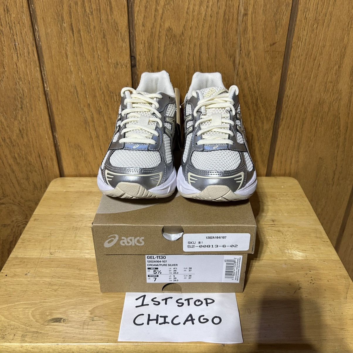 Asics ASICS Gel 1130 Cream Pure Silver 1202A164-107 Womens 7 NEW Size US 7 / IT 37 - 2 Thumbnail