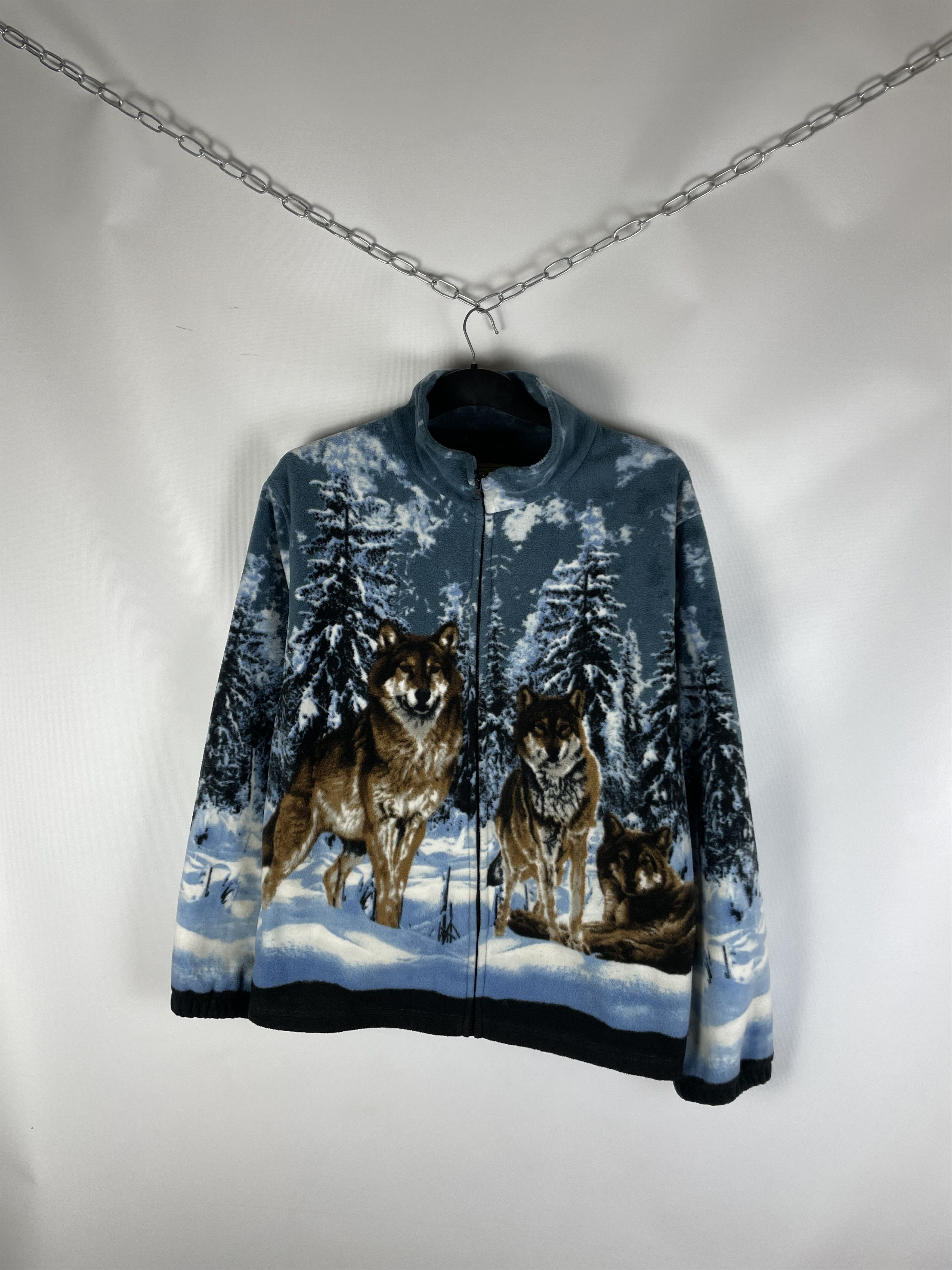 Vintage Vintage Animal Wolf Overprint Fleece Jacket Size US XXL / EU 58 / 5 - 2 Thumbnail
