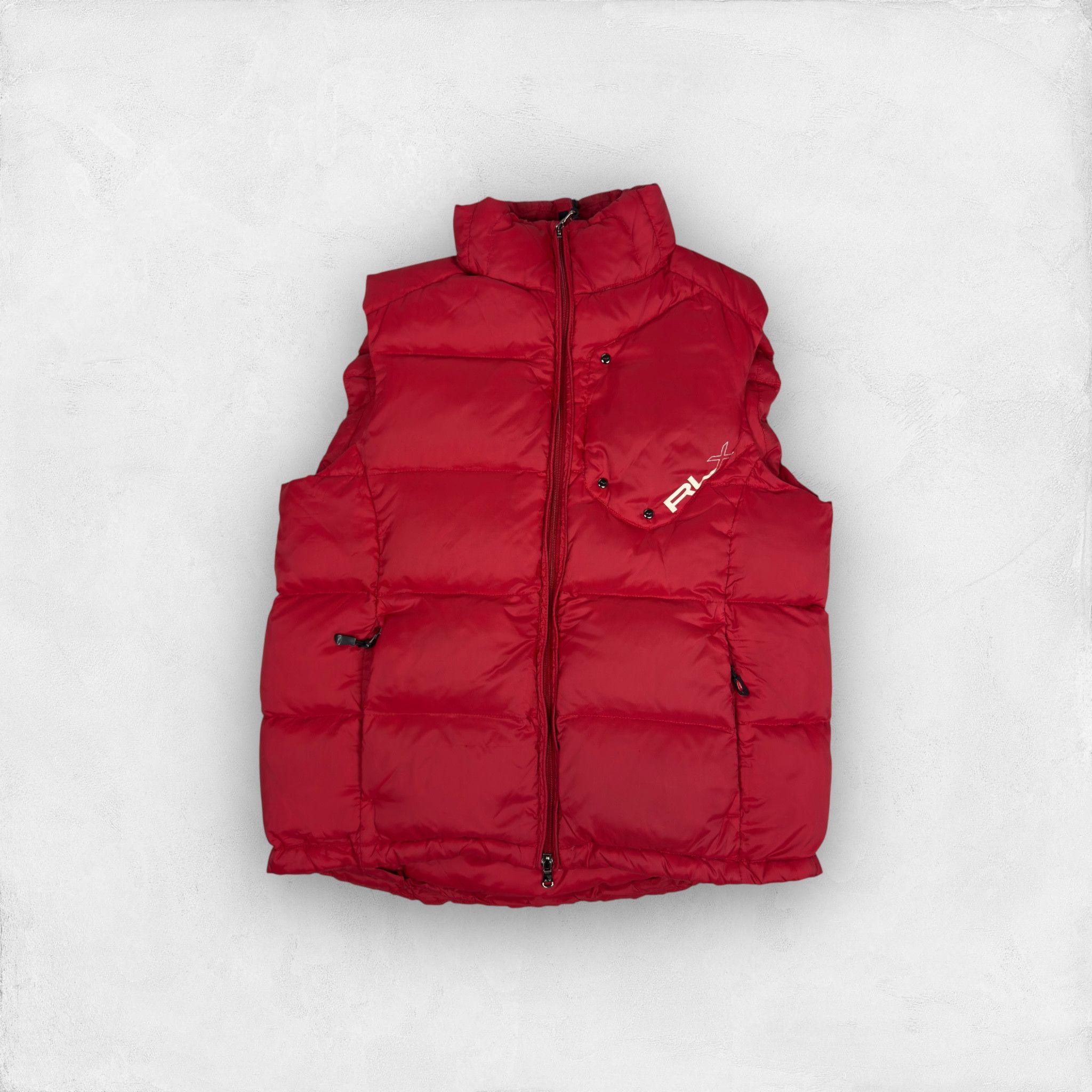 Ralph Lauren × Vintage Ralph Lauren Men's Red Mock Neck Full Zip Puffer Vest Large Size US L / EU 52-54 / 3 - 1 Thumbnail