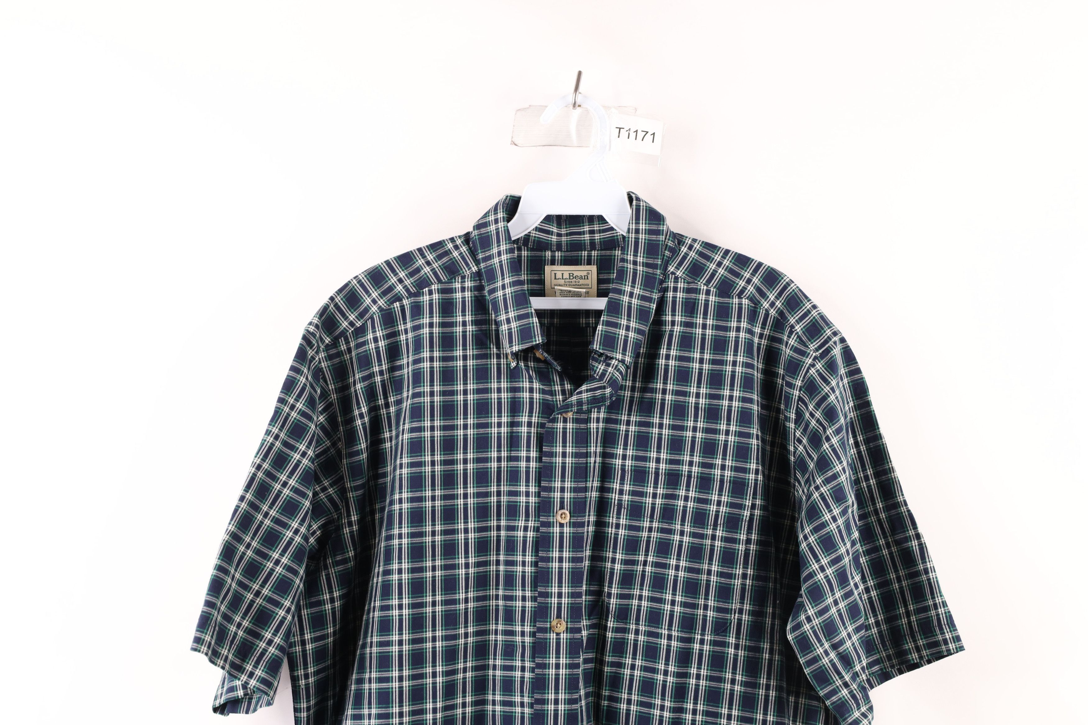L.L. Bean Vintage LL Bean Fit Short Sleeve Collared Button Shirt Plaid Size US L / EU 52-54 / 3 - 2 Thumbnail