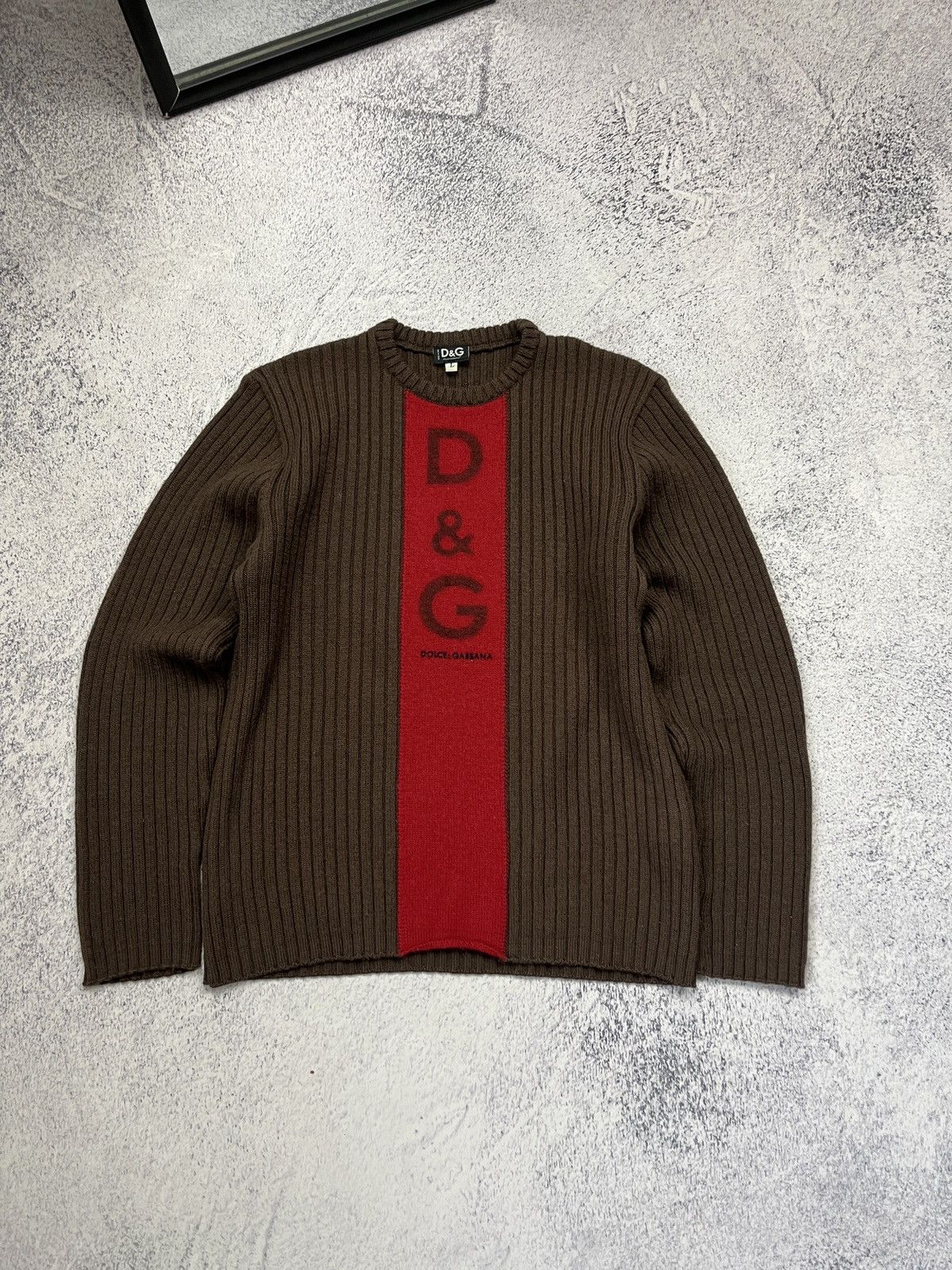Dolce & Gabbana Vintage Y2K Dolce Gabbana Big Logo Avant Garde Knit Sweater Size US S / EU 44-46 / 1 - 1 Thumbnail