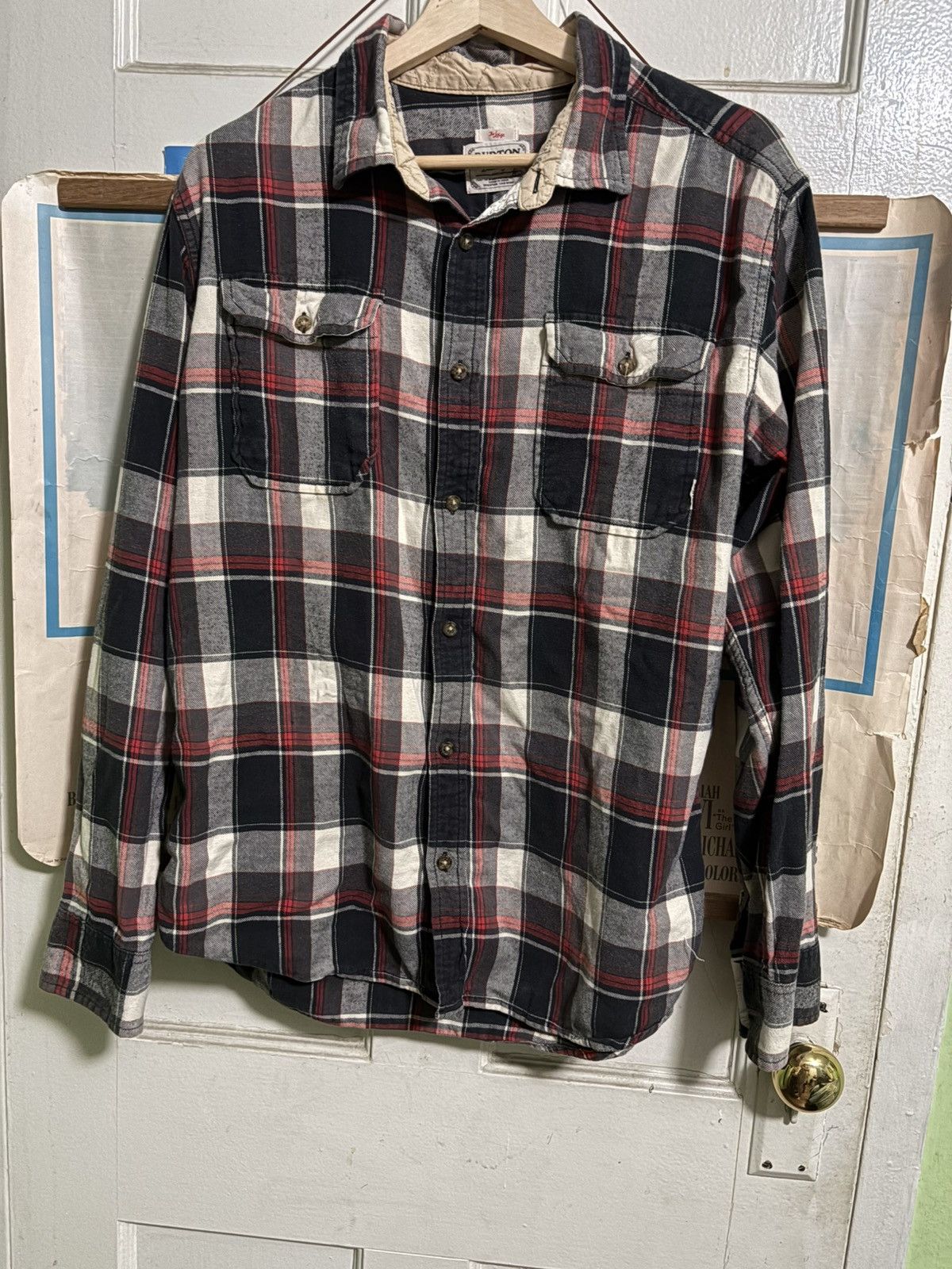 Burton Vintage 90s burton black and red flannel Size US L / EU 52-54 / 3 - 1 Thumbnail