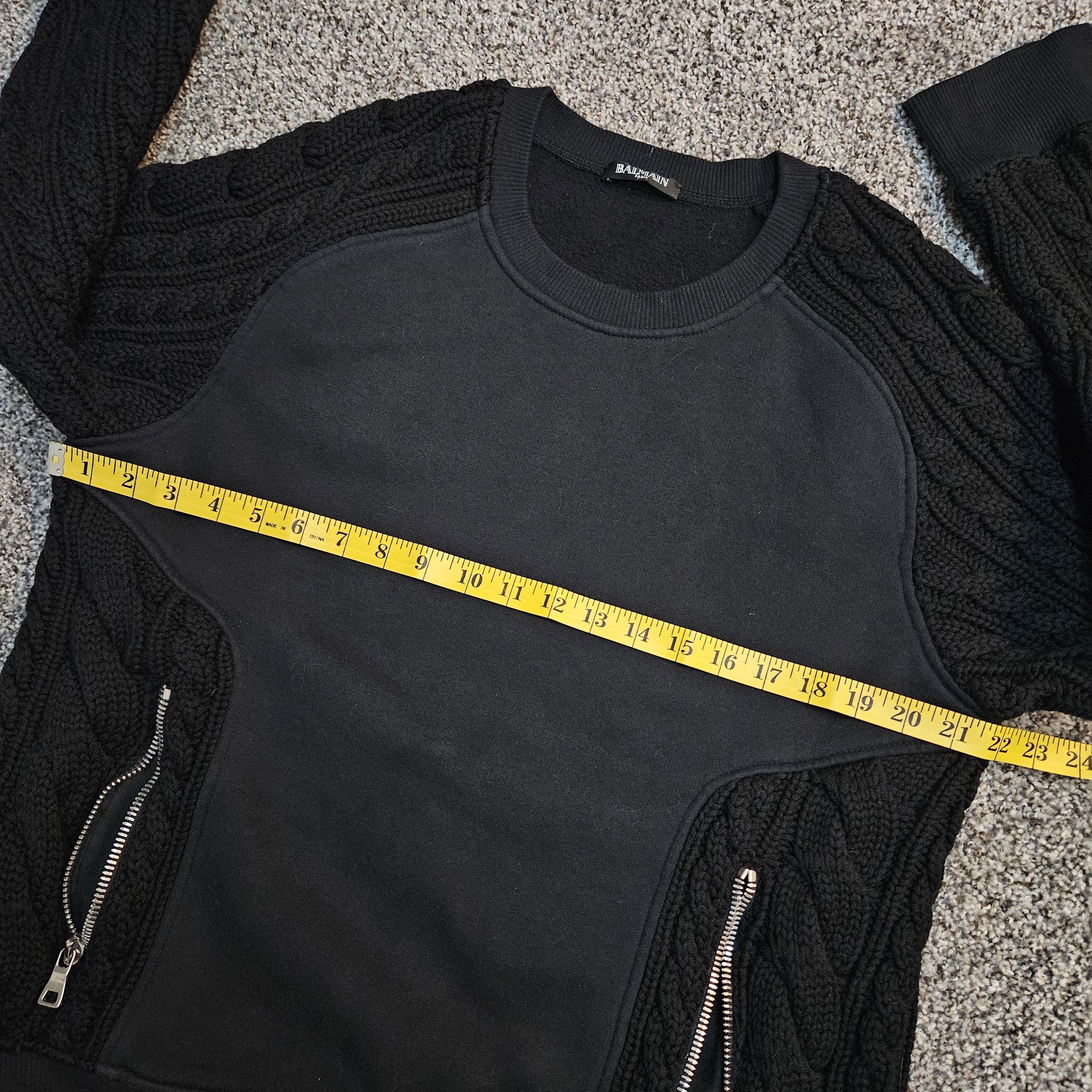 Balmain Cable Knit Jersey Crewneck Sweater W/ Hoodie Pocket Size US XL / EU 56 / 4 - 10 Thumbnail