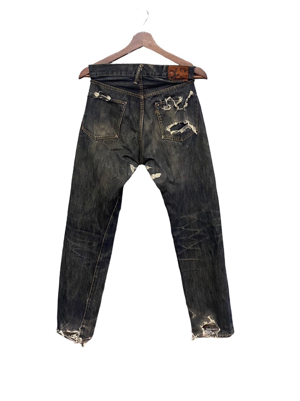 45rpm 💥BEST OFFER💥VINTAGE 45 RPM DISTRESSED DENIM JEANS Size US 28 / EU 44 - 2 Thumbnail