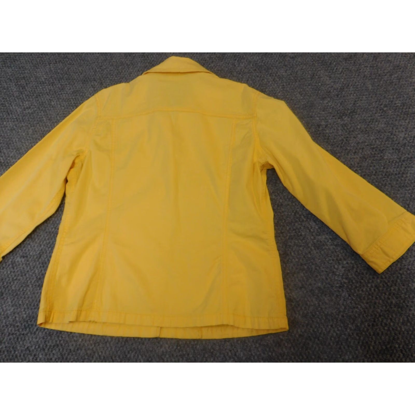 Vintage Chico's Jacket Womens 0 Yellow Button Zip Casual Knit Cotton Blend Size XS / US 0-2 / IT 36-38 - 7 Thumbnail