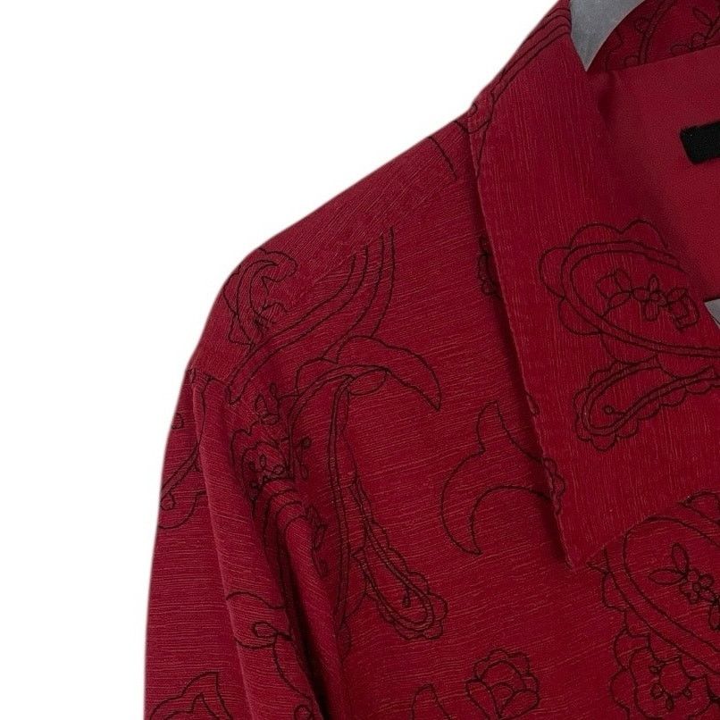 Vintage Silk Land Vtg Red & Black Paisley Embroidered Jacket Size XL / US 12-14 / IT 48-50 - 3 Thumbnail