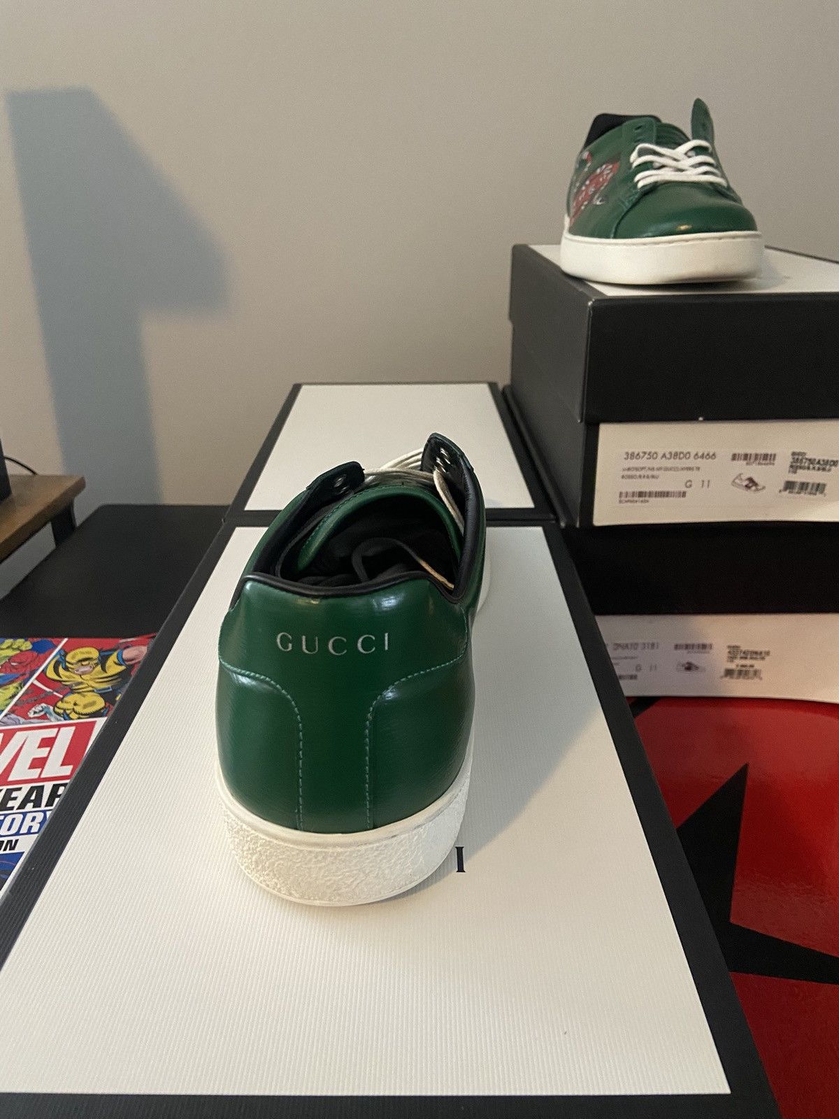 Gucci Gucci Ace Snake Web Stripe Sneakers Size US 12 / EU 45 - 5 Thumbnail