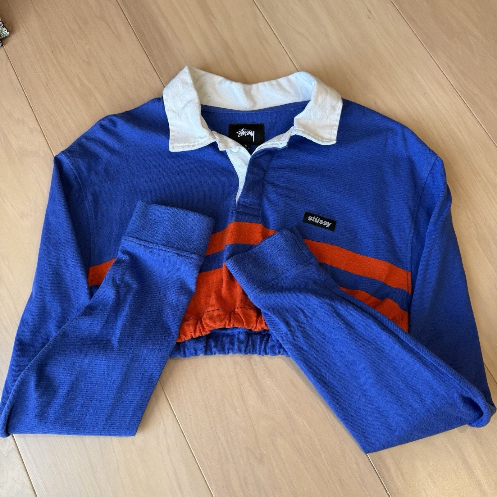 Stussy Stussy Rugby Shirt Women's Medium Blue Orange Cropped Size M / US 6-8 / IT 42-44 - 4 Thumbnail
