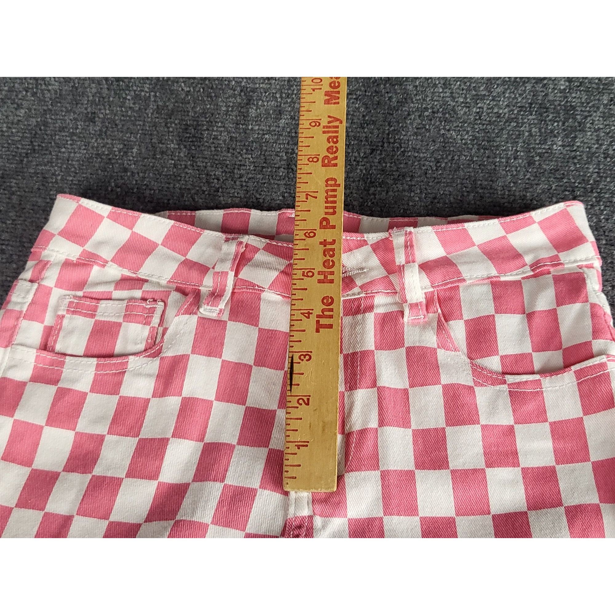 Jean Pink Checkered Bell Bottom Denim Jeeans Women Sz 4 Hipster L Size 27" / US 4 / IT 40 - 7 Thumbnail