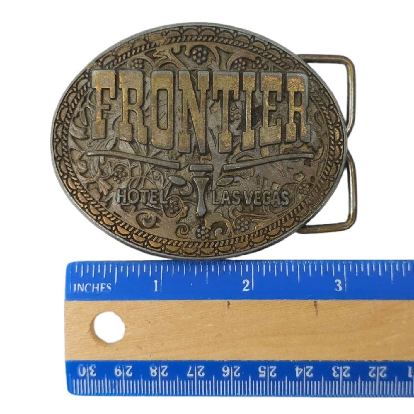 Other Frontier Hotel Las Vegas Belt Buckle Vintage Longhorn Cowboy Size ONE SIZE - 12 Thumbnail