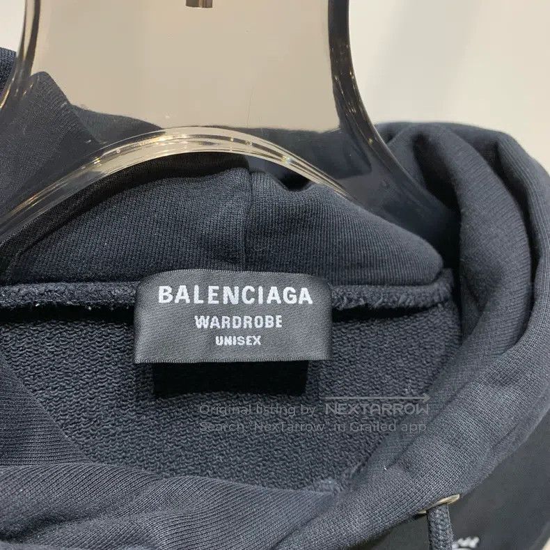 Balenciaga Balenciaga Embroidered Wave Logo Hoodie Size US XL / EU 56 / 4 - 2 Thumbnail