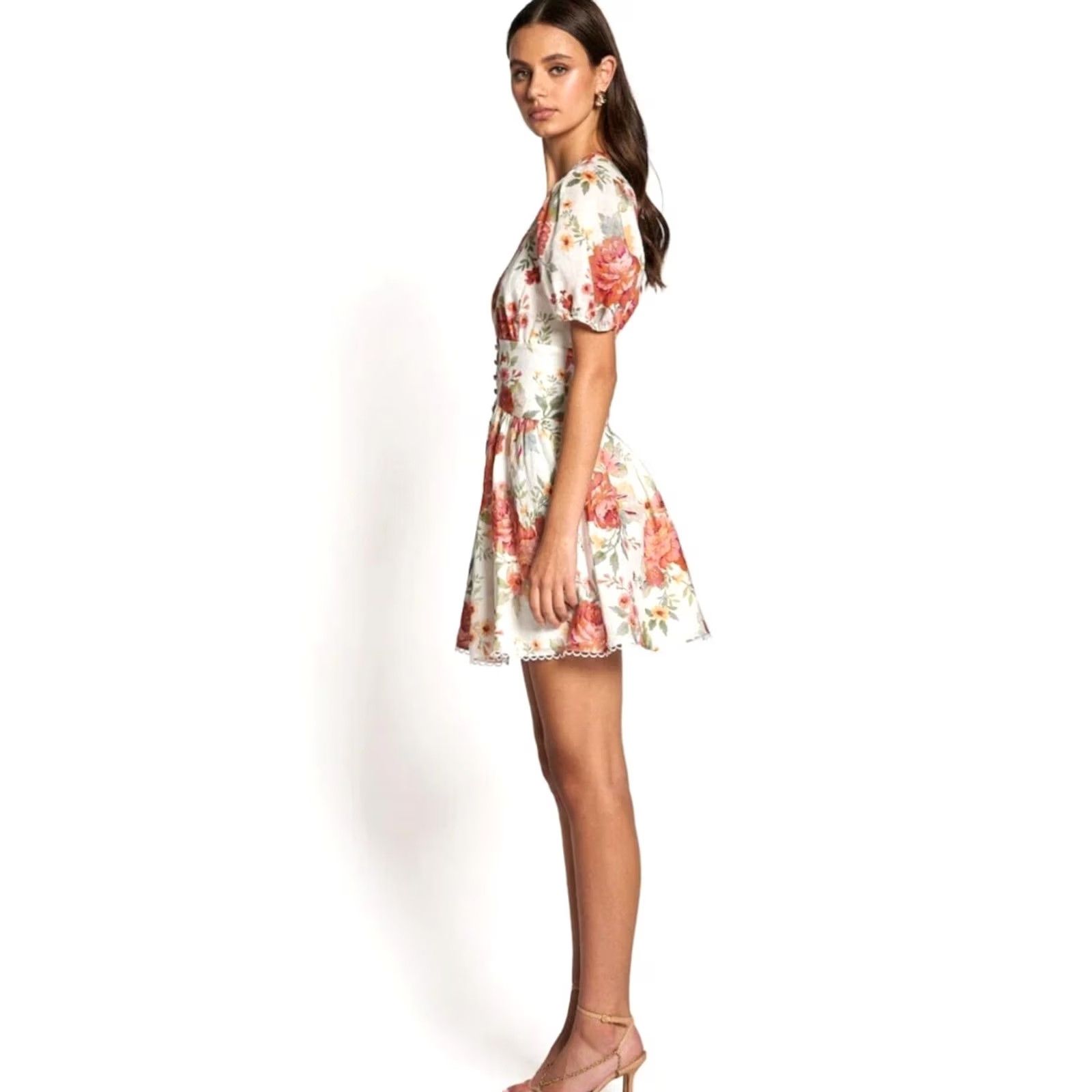Vintage VINTAGE SOFIA The Label Sienna Short Sleeve Mini Dress Sunset Floral Women's US 4-6 New Size 32" / US 10 / IT 46 - 4 Thumbnail