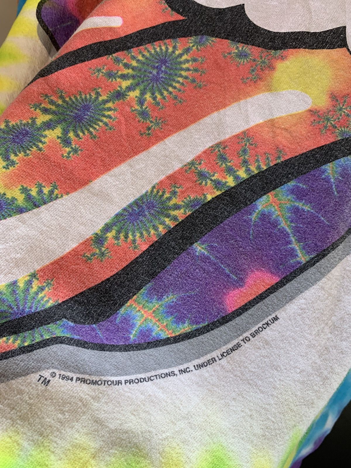 Band Tees *RARE* Vintage 1994 Rolling Stones FRACTAL Tie-Dye T-Shirt Size US XL / EU 56 / 4 - 5 Thumbnail