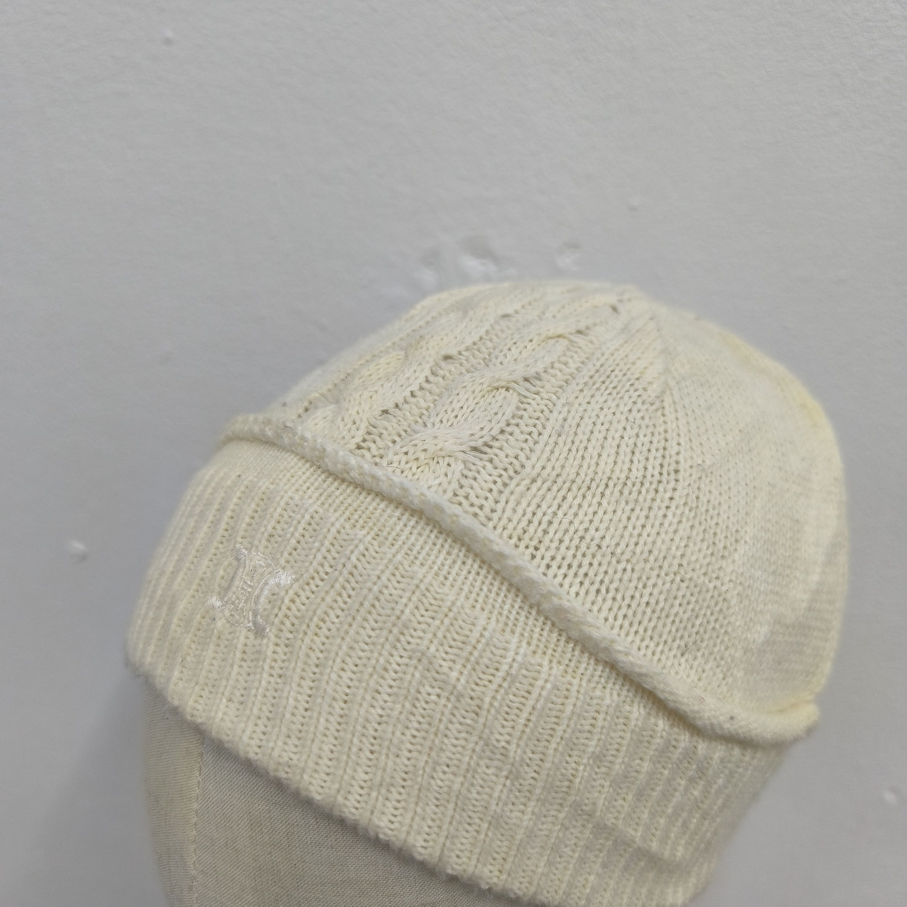 Celine 🌟Vintage celine logo made in japan pull on short beanie hat Size ONE SIZE - 4 Thumbnail