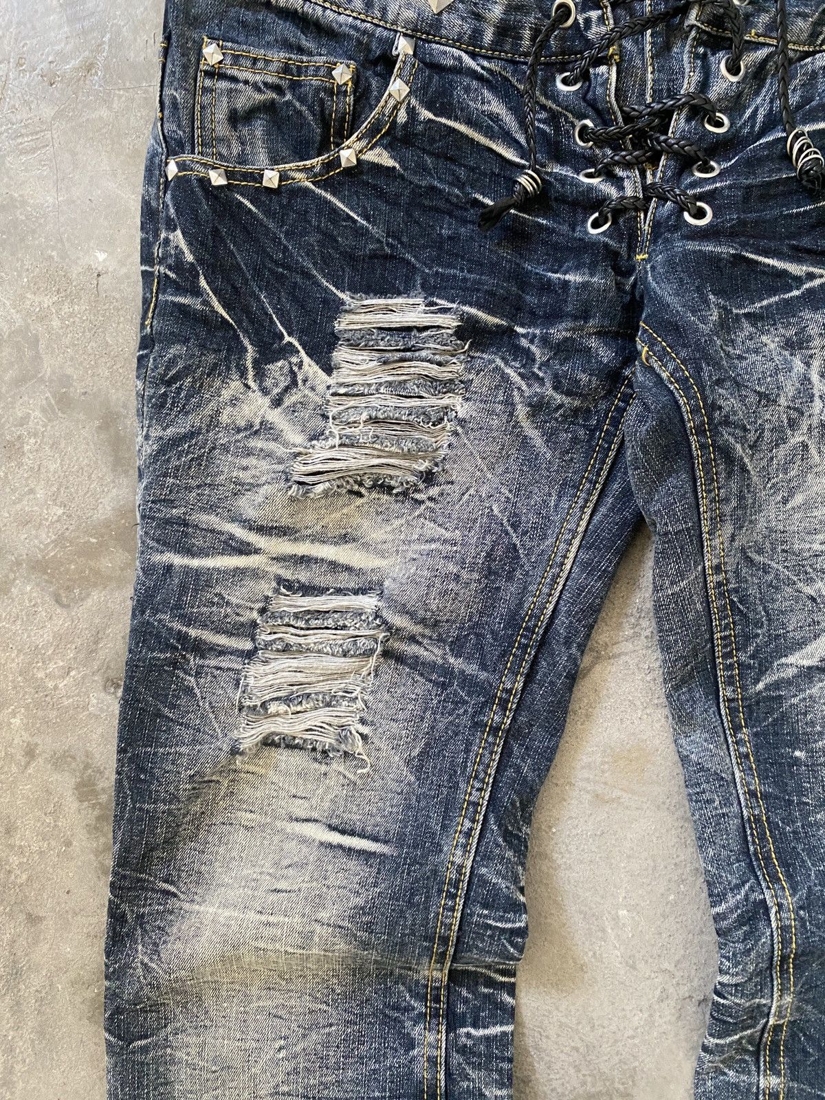Japanese Brand Black Baccara - Studded Double Waist Clawmark Flare Denim Size US 32 / EU 48 - 3 Thumbnail