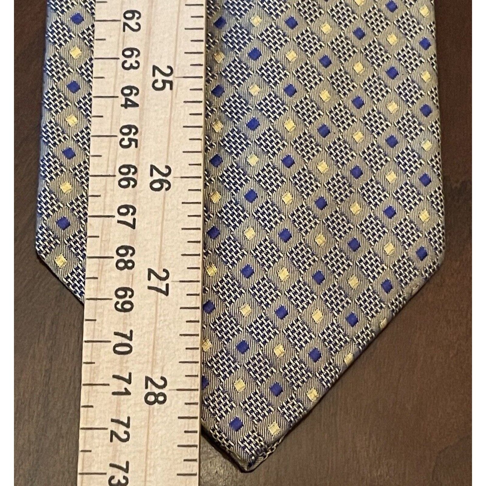 Structure Structure Gold Blue 100% Silk Men’s Neck Tie Made In USA Size ONE SIZE - 5 Thumbnail