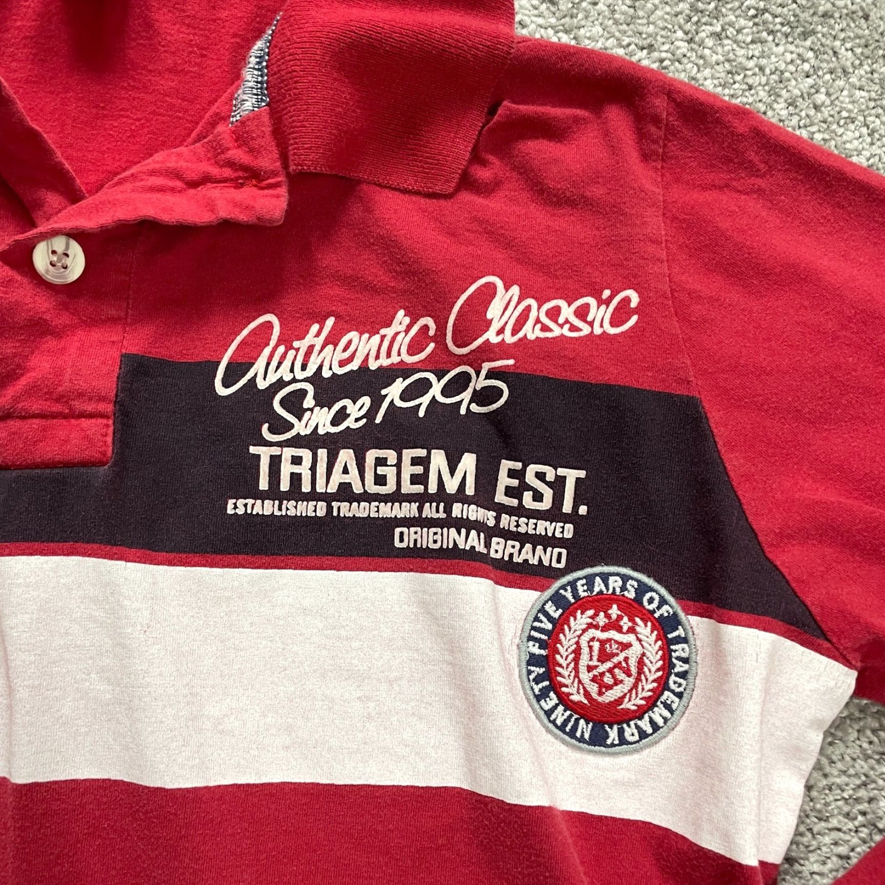 Vintage Triagem Polo Shirt Mens Medium Red Long Sleeve Casual Cotton Activewear Size US M / EU 48-50 / 2 - 4 Thumbnail