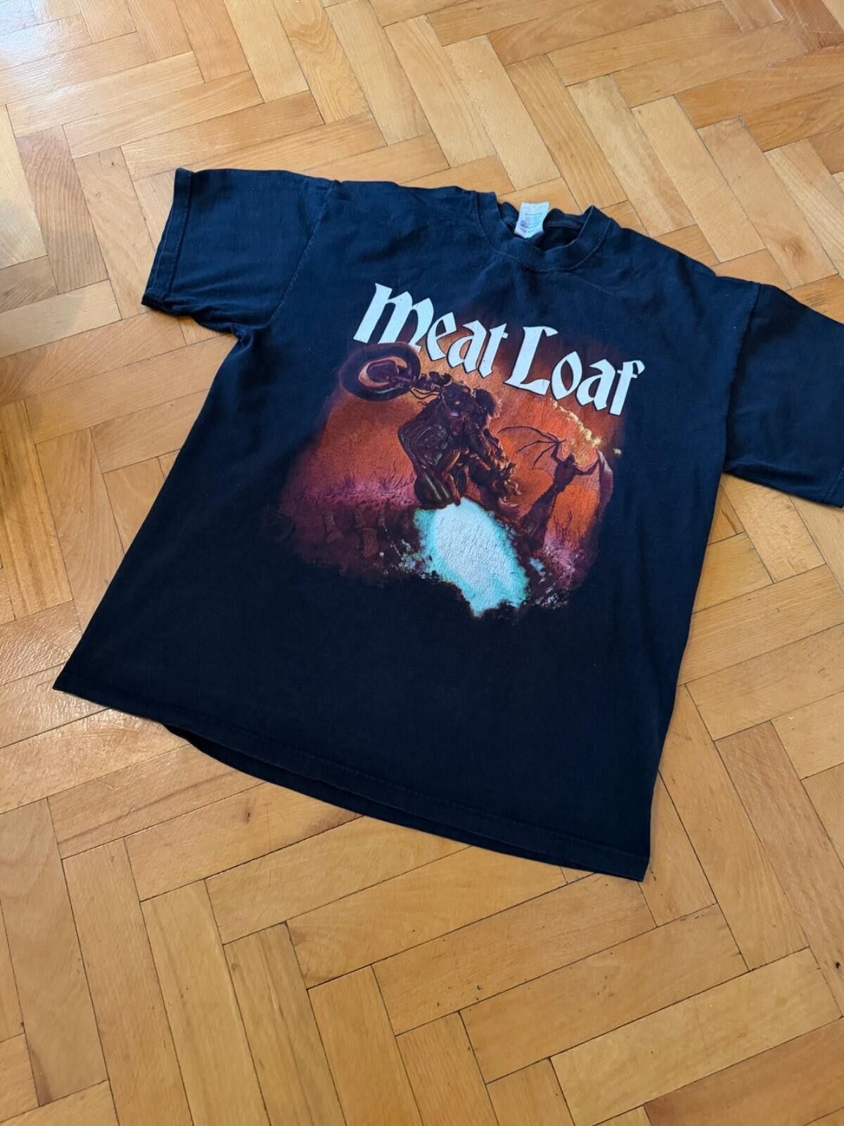 Fruit Of The Loom Vintage Meat Loaf Bat Out Of Hell 2003 Europe Tour T-Shirt Size US XL / EU 56 / 4 - 2 Thumbnail