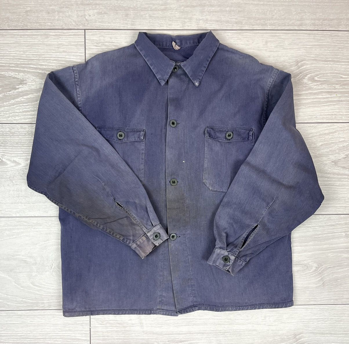 Le Laboureur Le Laboureur Vintage 70s Blue French Work Chore Jacket Size US M / EU 48-50 / 2 - 2 Thumbnail
