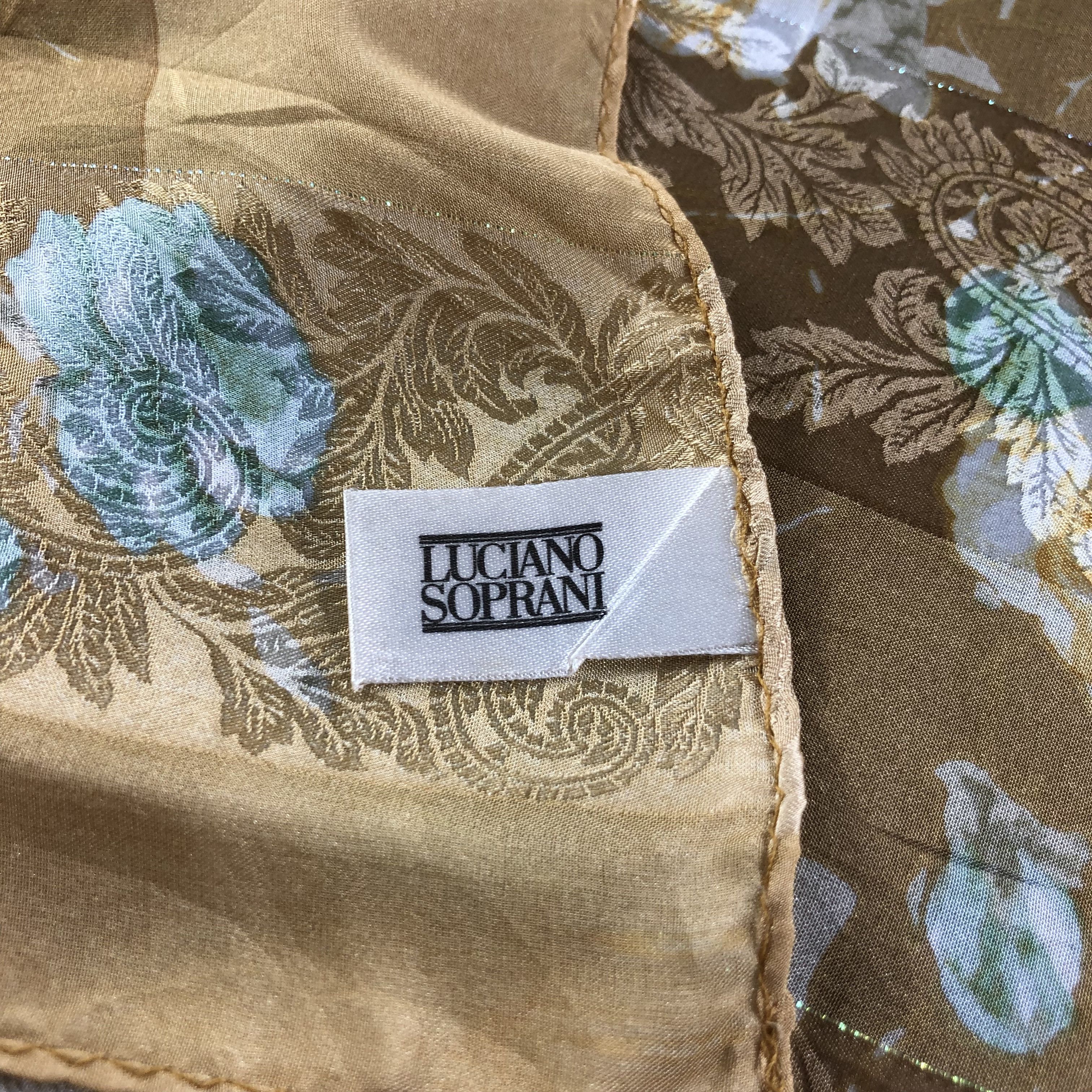 Vintage Luciano Soprani Luxury Floral Silk Scarf M839 Size ONE SIZE - 4 Thumbnail