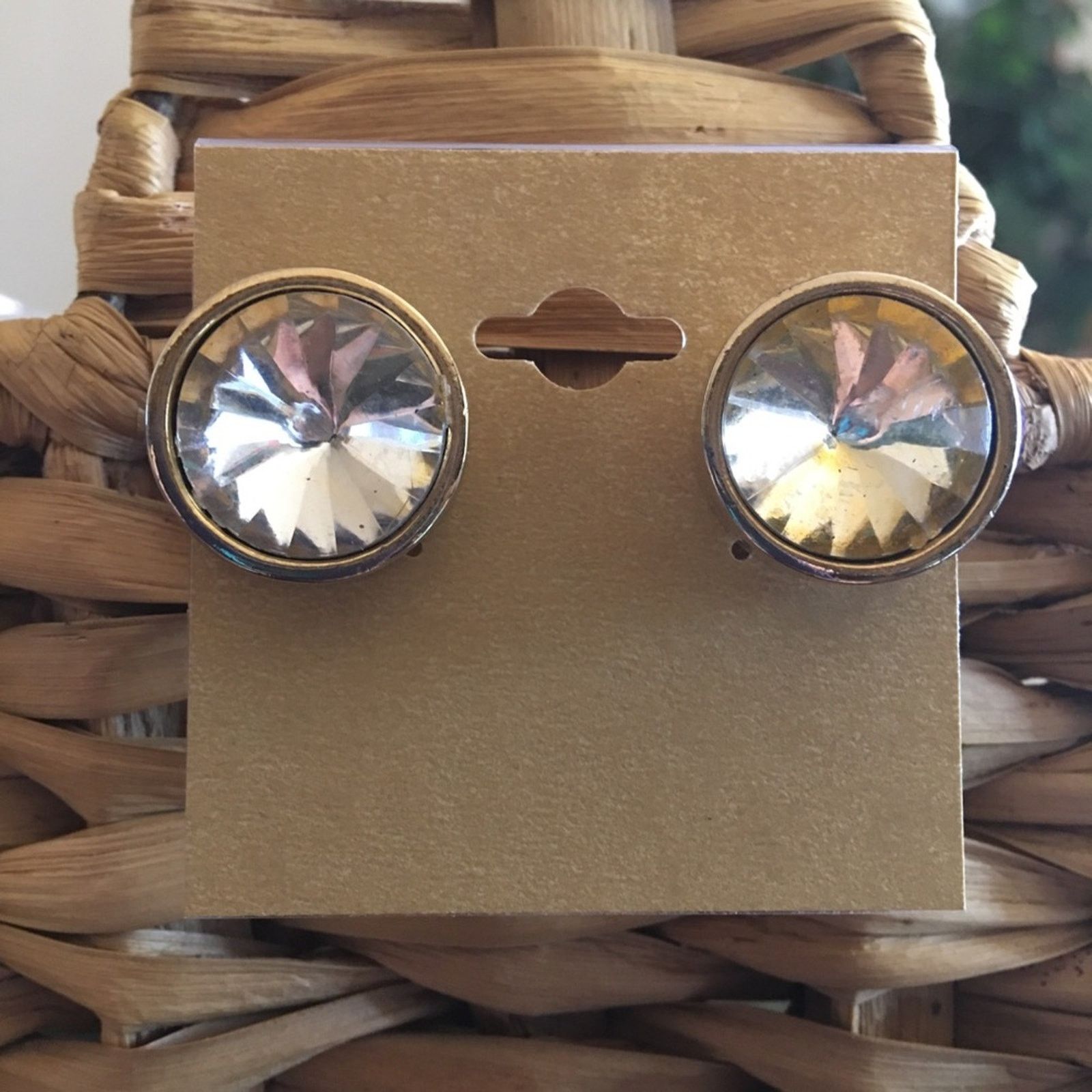 Vintage Vintage 80s rivoli cut clear glass earrings Size ONE SIZE - 1 Thumbnail
