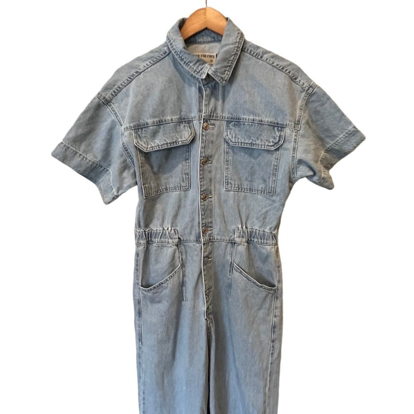 Free People FREE PEOPLE We the Free Marci Denim Jumpsuit Size Medium Size 28" / US 6 / IT 42 - 3 Thumbnail